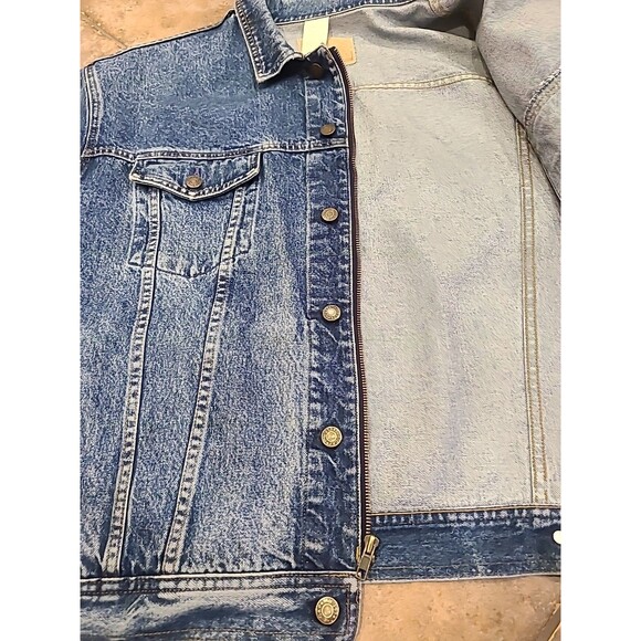 Rare Vtg Gap Denim Jacket Mens XL Zip Button Trucker Cotton Grunge Biker Retro - Picture 3 of 11